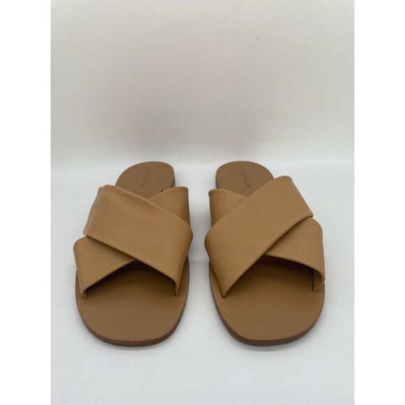Everlane The Day Crossover Sandal Womens Sz 9.5 Light Taupe Leather Strappy - Picture 5 of 11